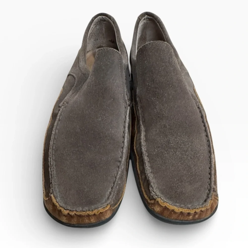 Bostonian Mens Brown Suede Leather Slip On Loafers Shoes US Size 10 Classic Look